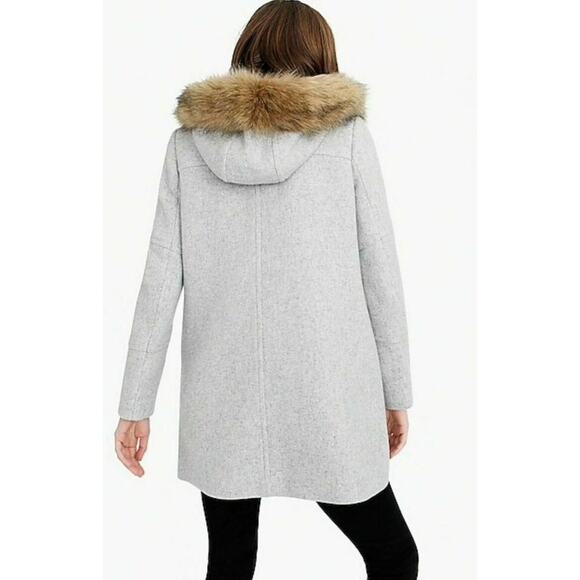 J. Crew Italian Stadium Cloth Nello Gori Parka Heather Gray Womens Jacket 8 8P - Picture 4 of 13